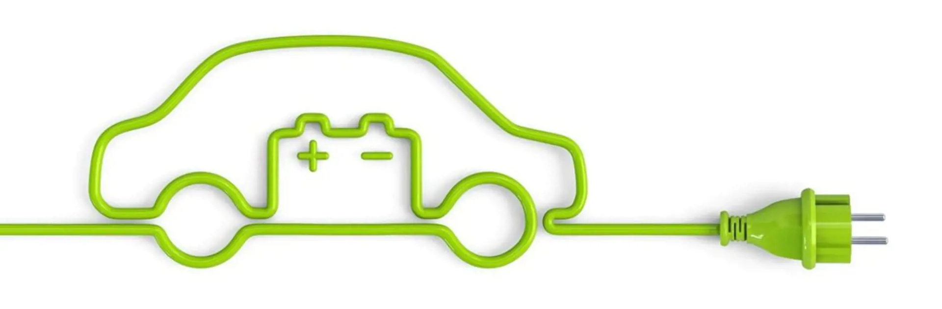 Elektrische Auto EV Accu Stekker 1200X449